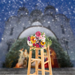 Aperturee - Winter Schnee Nacht Krippen Foto Weihnachtshintergrund