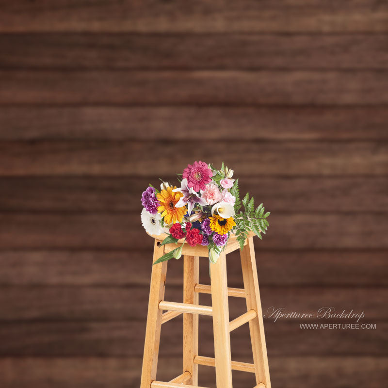 Aperturee - rustikale Wand Fotoshooting Hintergrund mit Holzstruktur und brauner Textur