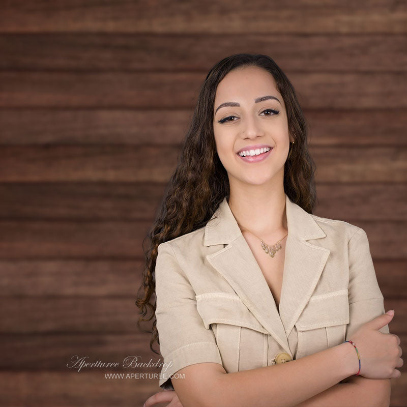 Aperturee - rustikale Wand Fotoshooting Hintergrund mit Holzstruktur und brauner Textur
