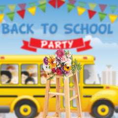 Aperturee - Gelber Bus Zurück zur Schule Party Fotohintergrund