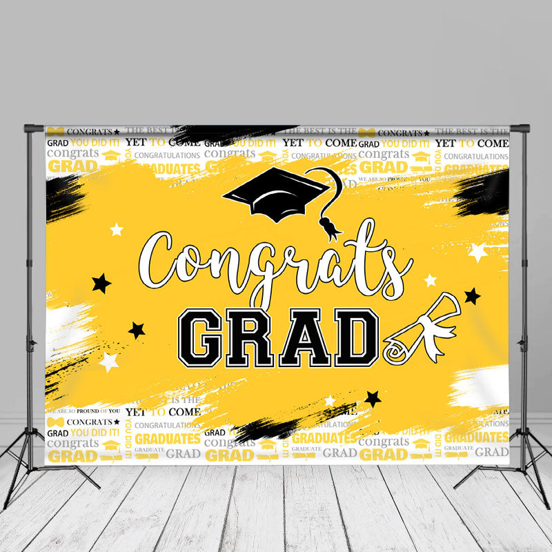 Aperturee - Du hast es geschafft gelber Pinselsterne Grad Hintergrund für Foto