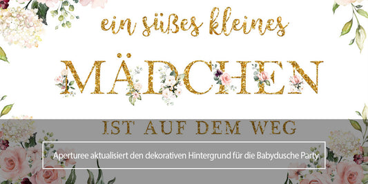 Aperturee aktualisiert den dekorativen Hintergrund für die Babydusche Party