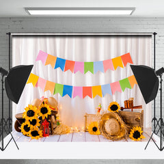 Wand und Sonnenblumen Kinderkuchen Smash Hintergrund