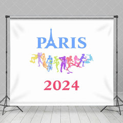 Aperturee - Sportlersport Paris 2024 weißer olympischer Hintergrund