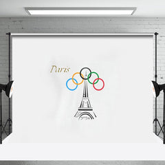 Aperturee - Eiffelturm Paris 2024 Sport Olympische Ringe Hintergrund