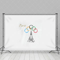 Aperturee - Eiffelturm Paris 2024 Sport Olympische Ringe Hintergrund