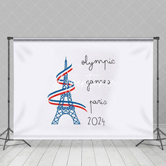 Aperturee - Hintergrund der französischen Flagge des Eiffelturms für die Olympischen Spiele 2024 in Paris