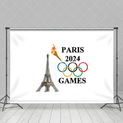 Aperturee - Sport Fackelturm Paris 2024 Hintergrund der Olympischen Spiele