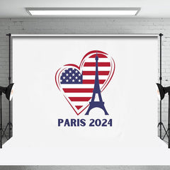 Aperturee - USA Flagge Eiffelturm Paris 2024 Olympia Hintergrund