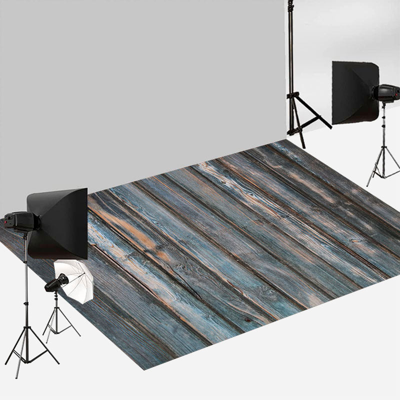 Aperturee - Vintage blauer vertikaler Holz Fotoboden Hintergrund