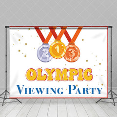 Aperturee - Weiße rote Medaille Sport Olympic Viewing Party Hintergrund