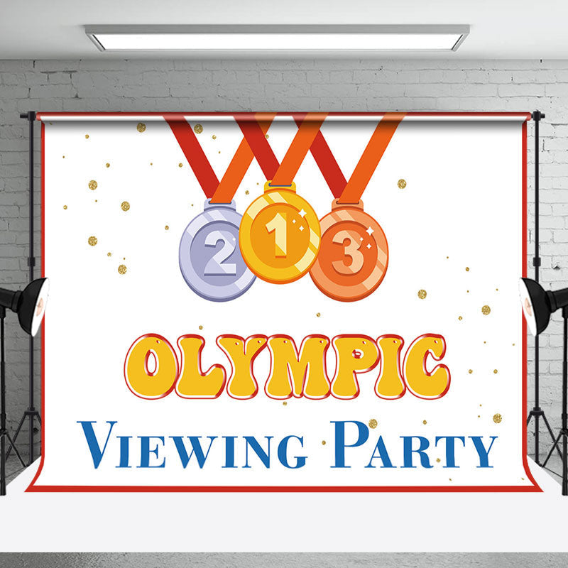 Aperturee - Weiße rote Medaille Sport Olympic Viewing Party Hintergrund