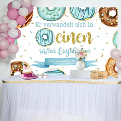 Ausländer Donuts Süß 1 Glücklich Geburtstag Hintergrund