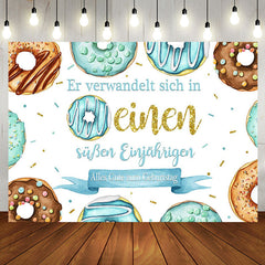 Ausländer Donuts Süß 1 Glücklich Geburtstag Hintergrund