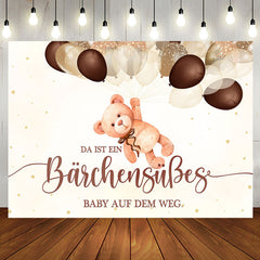 Bärig Niedlich Baby An Die Weg Baby Dusche Hintergrund