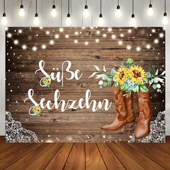 Sonnenblumen Braun Holz Süß 16 Geburtstag Hintergrund