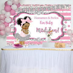 Diamanten Rosa Mädchen Baby Dusche Hintergrund