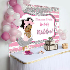 Diamanten Rosa Mädchen Baby Dusche Hintergrund