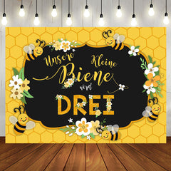 Biene Drei Sommer Gelb 3 Geburtstag Hintergrund