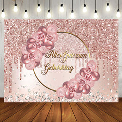 Rose Gold Rosa Blume Diamant Geburtstag Hintergrund