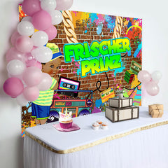 Frisch Prinz Graffiti Wand Baby Dusche Hintergrund