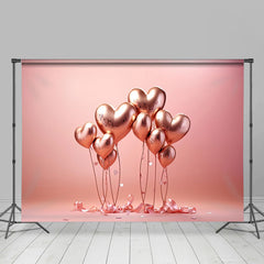 Aperturee - Rose Golden Heart Balloons Valentinstag Hintergrund