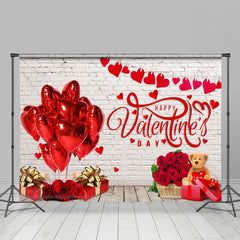 Aperturee - Backsteinmauer Rosen Geschenk Ballon Valentinstag Hintergrund