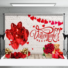 Aperturee - Backsteinmauer Rosen Geschenk Ballon Valentinstag Hintergrund