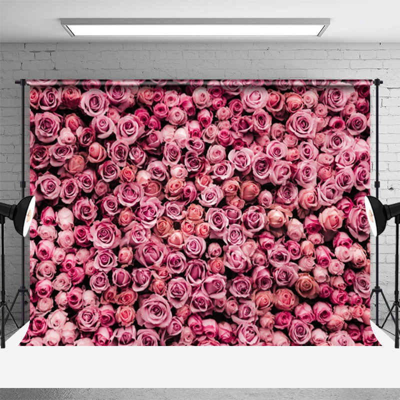 Aperturee - Dichte rosa Blumen Foto Valentinstag Hintergrund