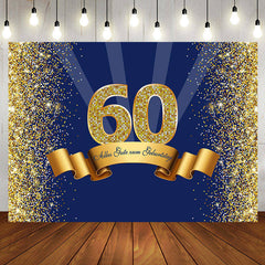 60 Geburtstag königlich Blau Gold Hintergrund