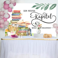 Neu Kapitel Wille Bald Beginnen Baby Dusche Hintergrund