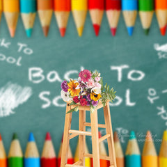 Aperturee - Zurück zur Schule Kreidetafel Bleistift Fotohintergrund