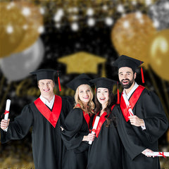 Aperturee - Luftballons Gold Glitzer Schwarz Grad Hintergrund für Foto