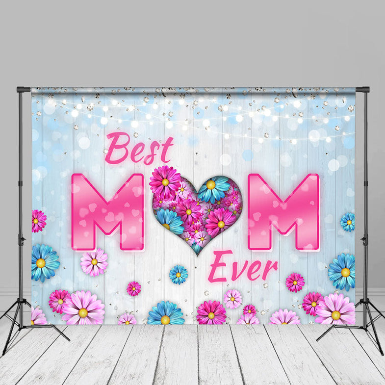 SJOLOON Fotohintergrund Für Muttertag – Violett-rosa Blumen-Design, 2,1 X 1,5 M, Vinyl, Für Partys Und Fotoshootings