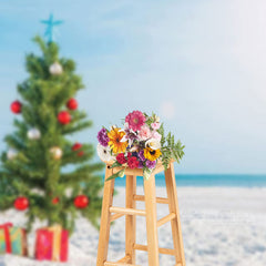 Aperturee - Blau Sky Beach Grün Baum Weihnachten im Juli Hintergrund