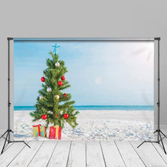 Aperturee - Blau Sky Beach Grün Baum Weihnachten im Juli Hintergrund