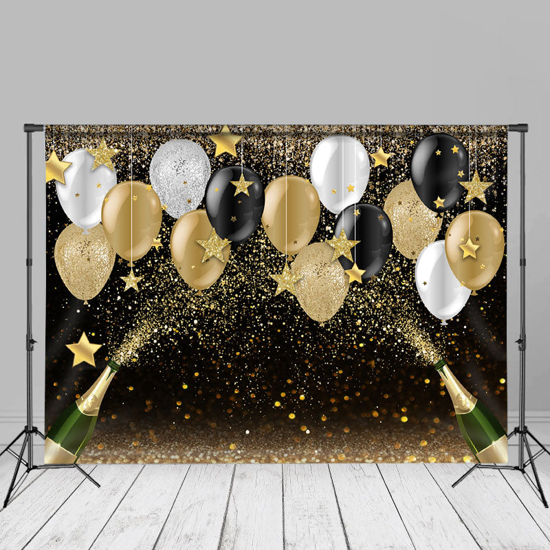 Aperturee - Champagner Gold Glitzer Ballon Bokeh Grad Fotohintergrund