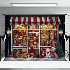 Aperturee - Christmas Gift Store Bären Portrait Fotohintergrund