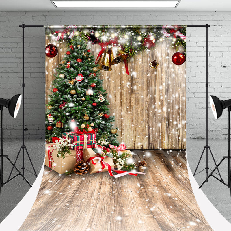 Aperturee - Weihnachtsbaum Holz Geschenk Fotoshooting Sweep Hintergrund