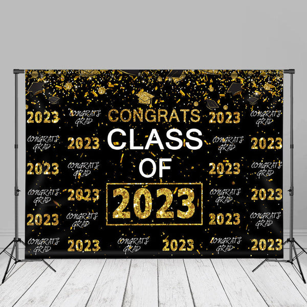 Fotohintergrund „Class Of 2024“ – 3x2,5 M, Schwarz-gold Mit Glitzer, Ideal Für Abschlussfeiern & Partys