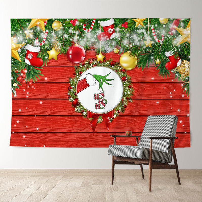 Aperturee - Klassische Weihnachtsgeschenk Candy Ball Grinch Hintergrund