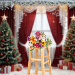 Aperturee - Vorhang Weihnachtsbaum Fenster Fotografie Hintergrund