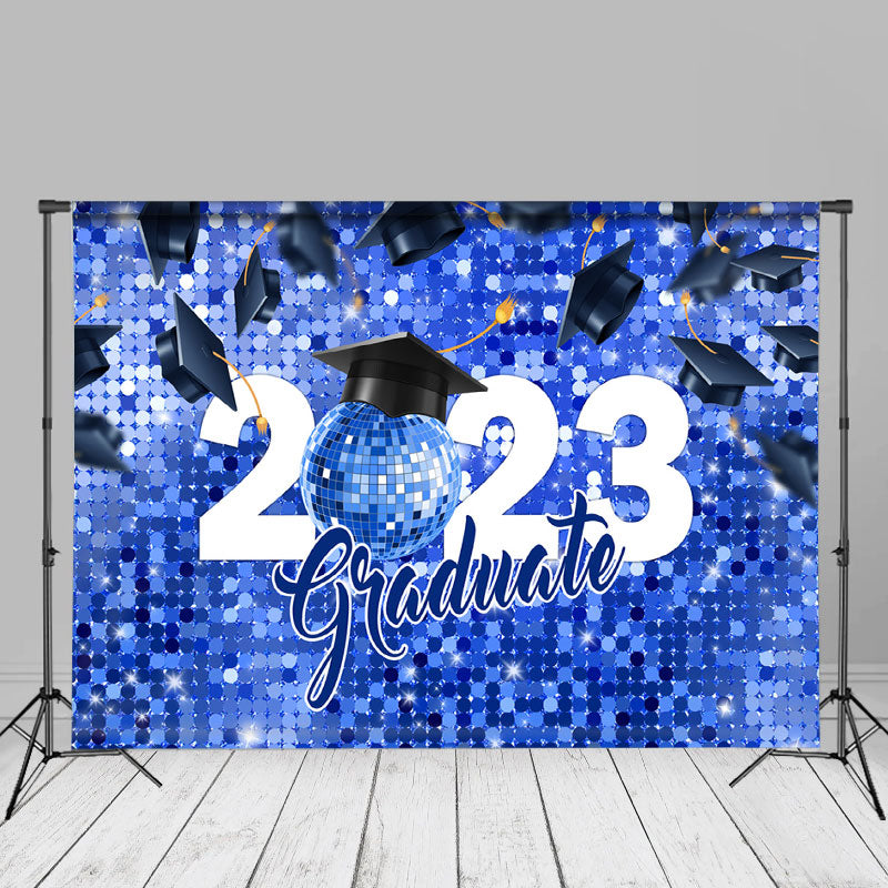 Aperturee - Disco Hats Blau Graduate 2023 Hintergrund für Foto