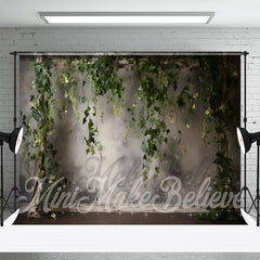 Aperturee - Dualtone Wand, grau weißer Efeuranken Kunsthintergrund
