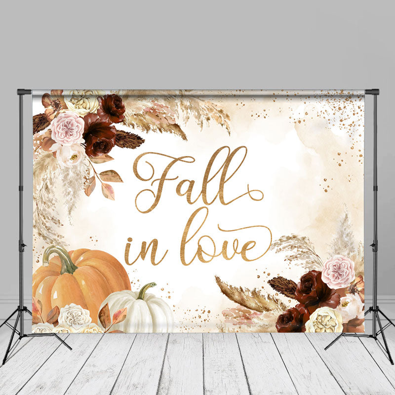 Aperturee - ApertureeFall In Love Glitzer Blumen Beige Herbst Hintergrund