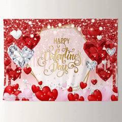 Aperturee - Glitzerndes rotes Diamant Happy Valentine Day Banner