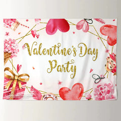 Aperturee - Goldglitter rosa Liebe Valentinstag Party Hintergrund