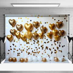 Aperturee - Goldener Ballon weiße Wand Valentinstag Hintergrund