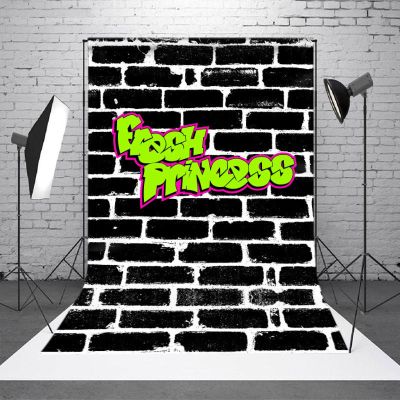 Aperturee - Graffiti Fresh Princess Black Brick Party Hintergrund