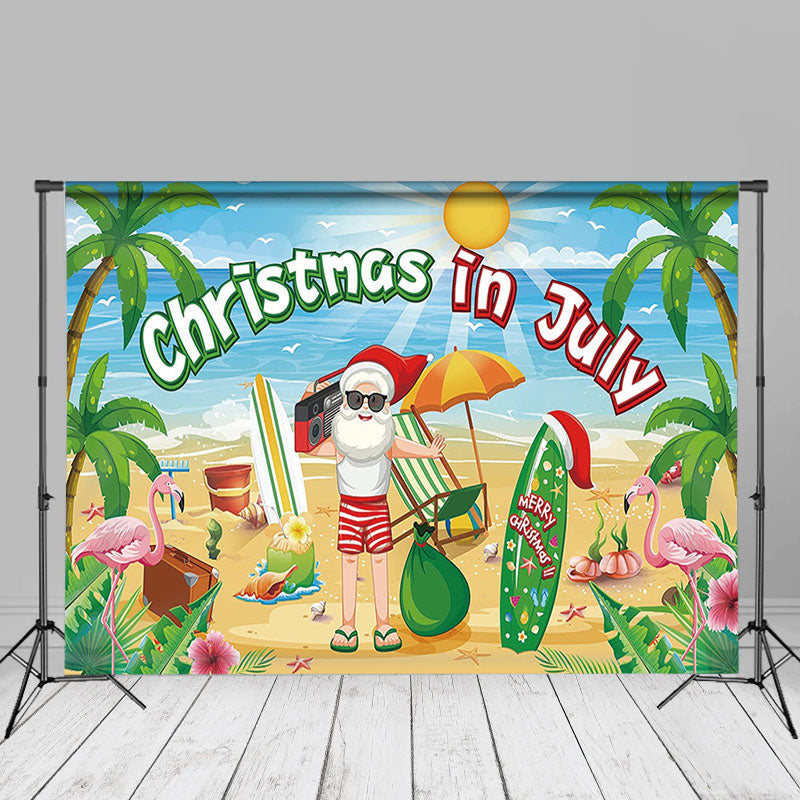 Aperturee - Hawaii Beach Holiday Santa Weihnachten im Juli Hintergrund